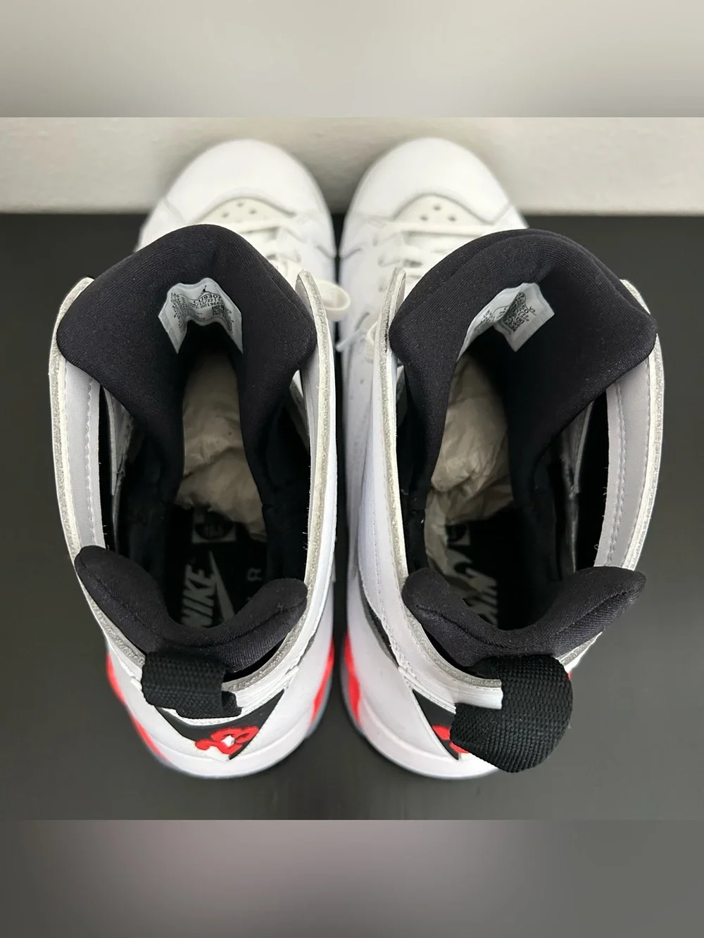 Nike Air Jordan VII 7 Retro White Infrared Crimson Red Black CU9307160 Mens 10.5